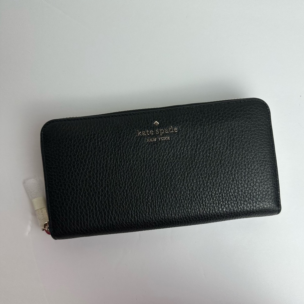 Kate Spade NWT Leila Pebble Leather Large Continental Wallet Black - Picture 2 of 16